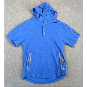 Rawlings Short Sleeve Hoodie Men M Blue Athletic Pullover Casual Baseball Sports
